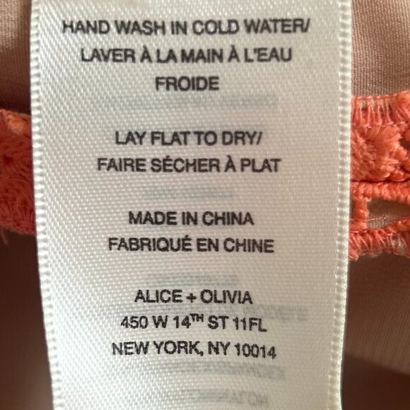 Alice + Olivia Orange Lace Floral Pencil Skirt Size 2 Designer Statement - Picture 10 of 10